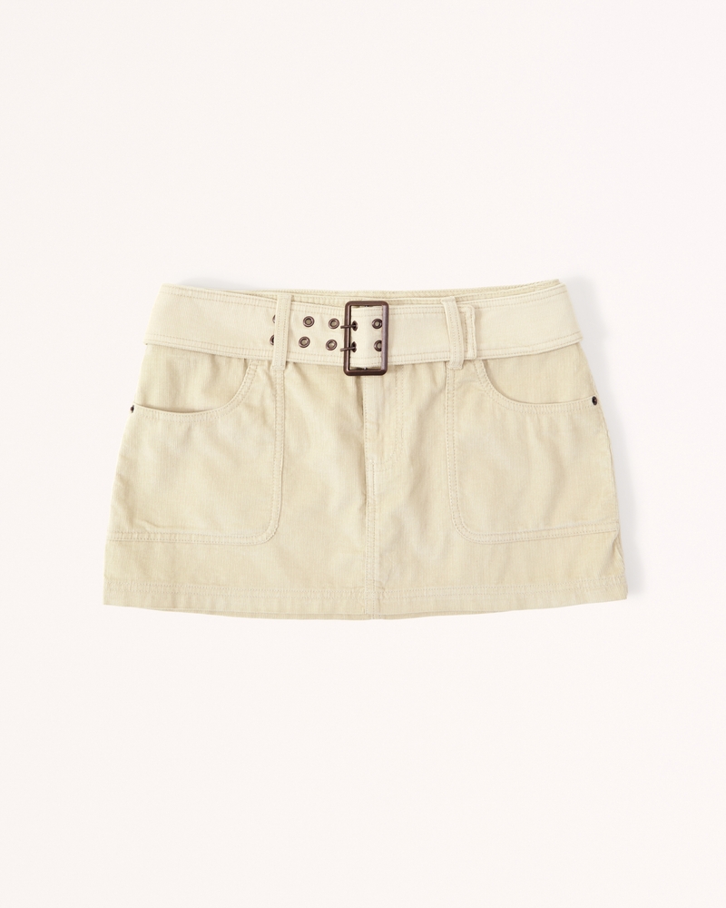 Khaki Cargo Pocket Detail Micro Mini Skirt