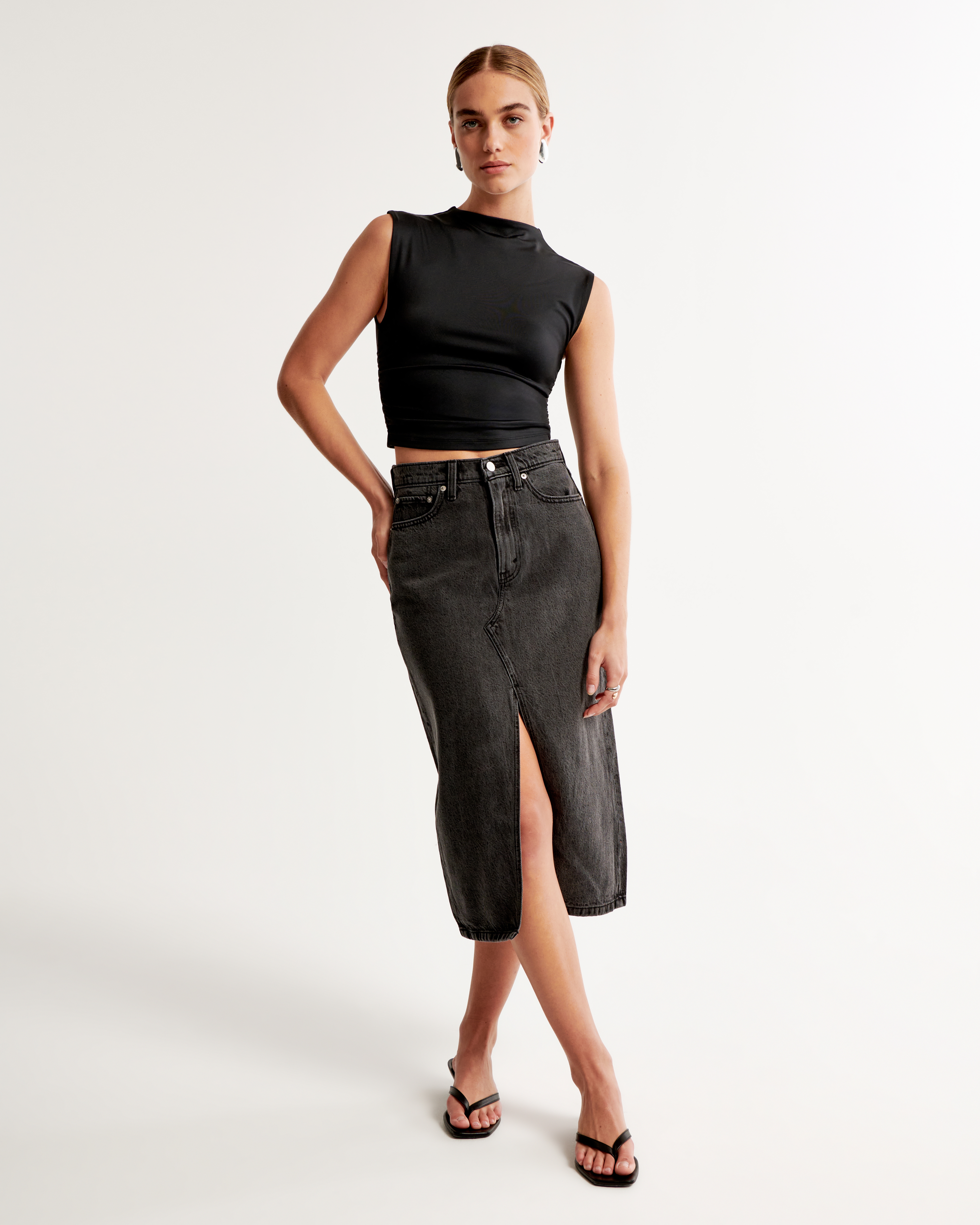 Satin midi skirt clearance abercrombie