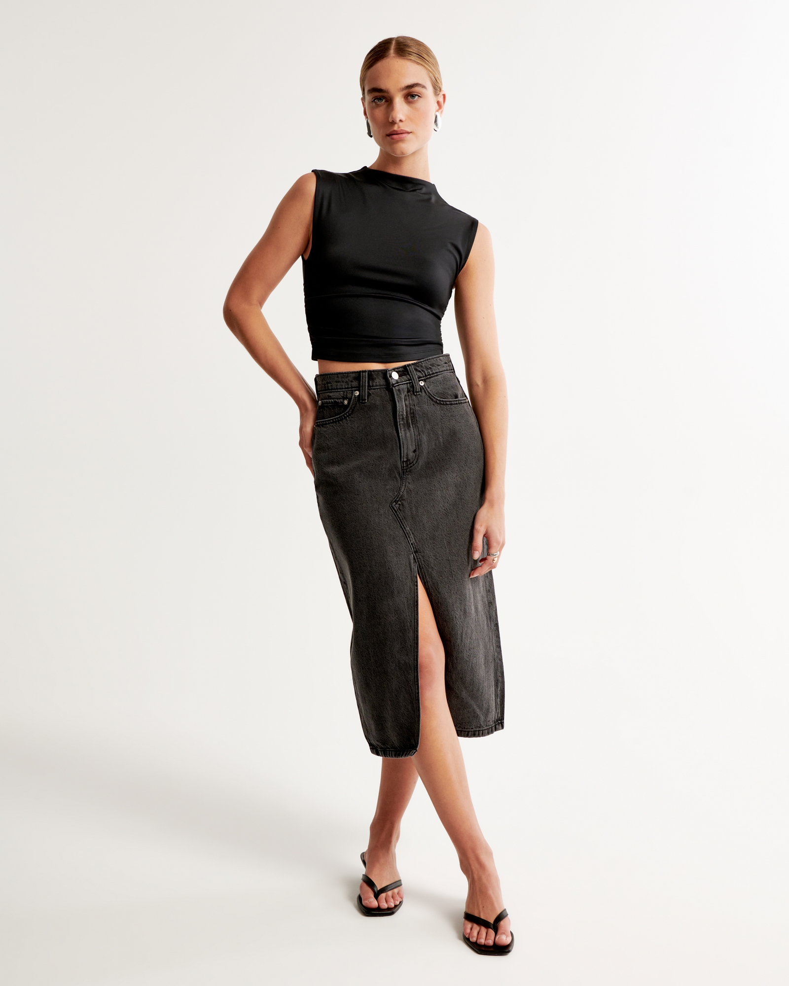 Women\'s Denim Midi Skirt | Women\'s Bottoms