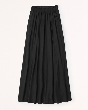 Ensemble femme crème froncé jupe maxi et top