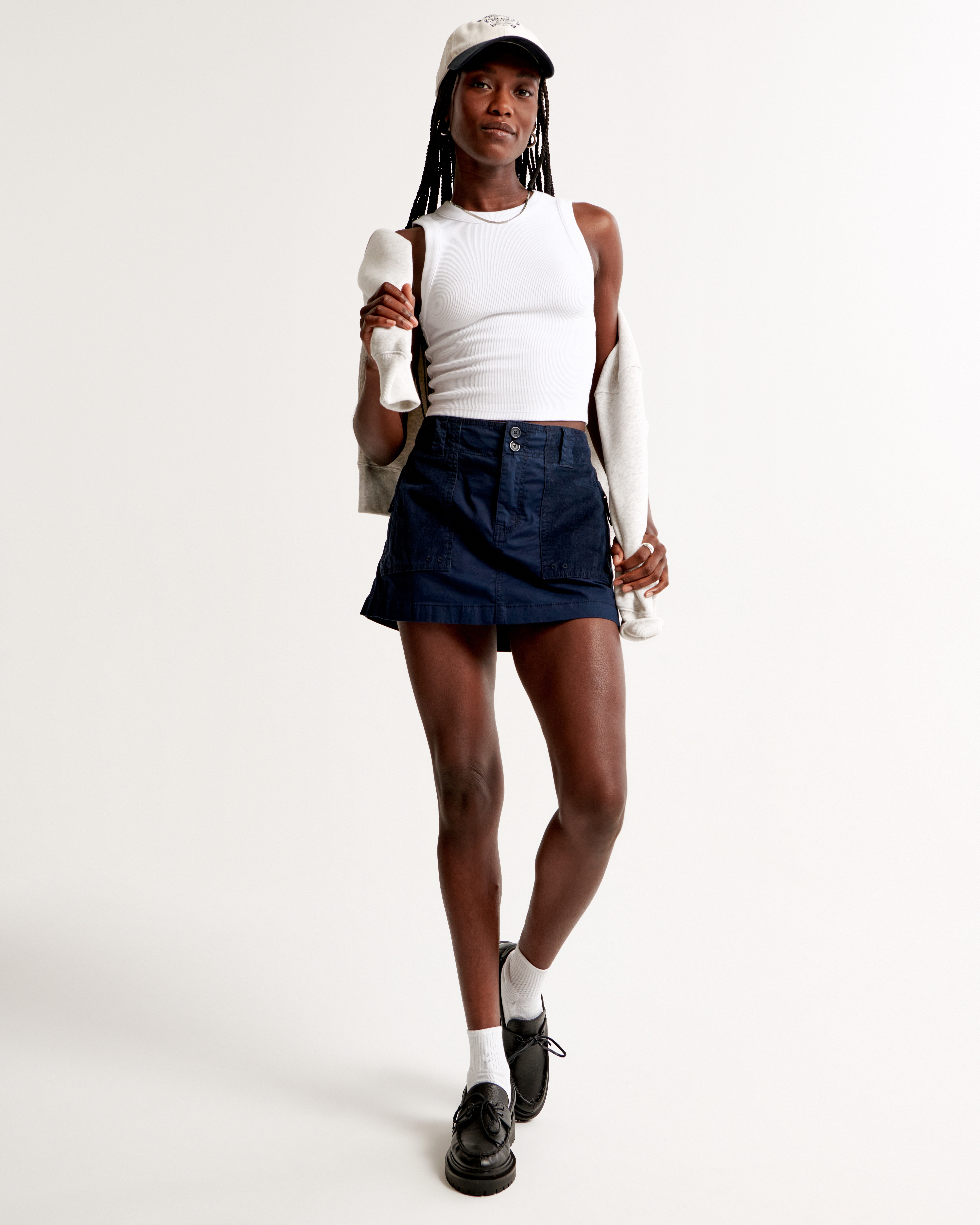 2000s Mixed Fabric Micro Mini Skirt