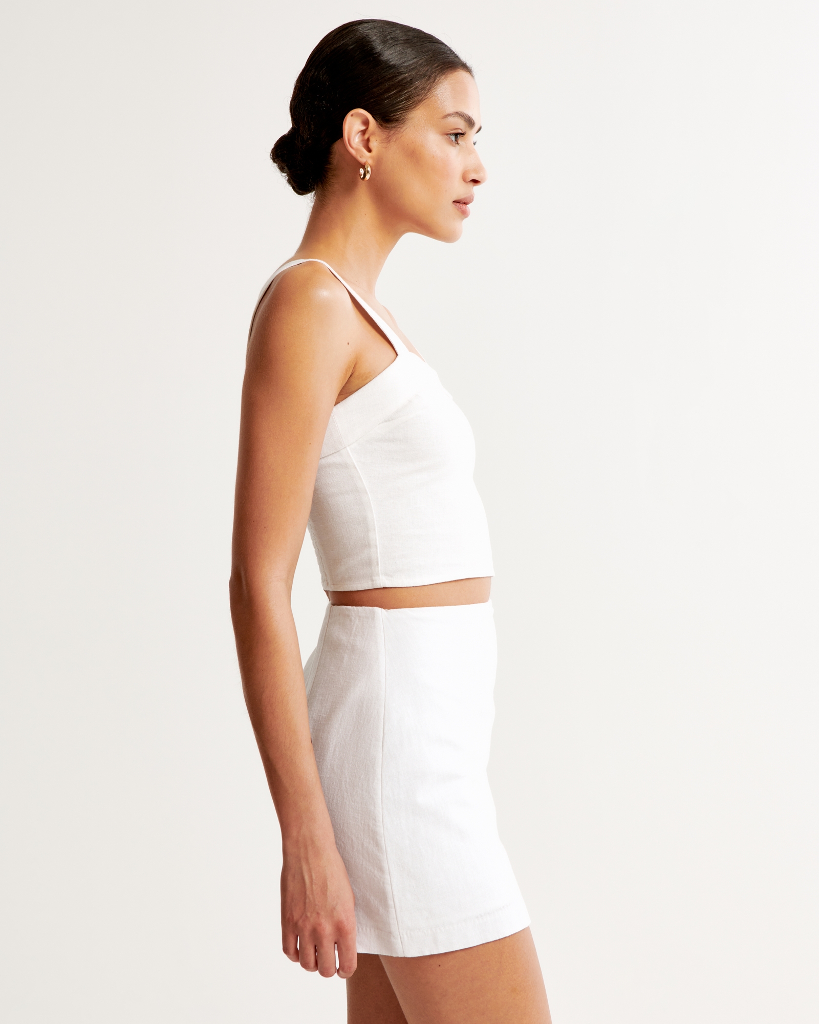 Linen-Blend Mini Skort