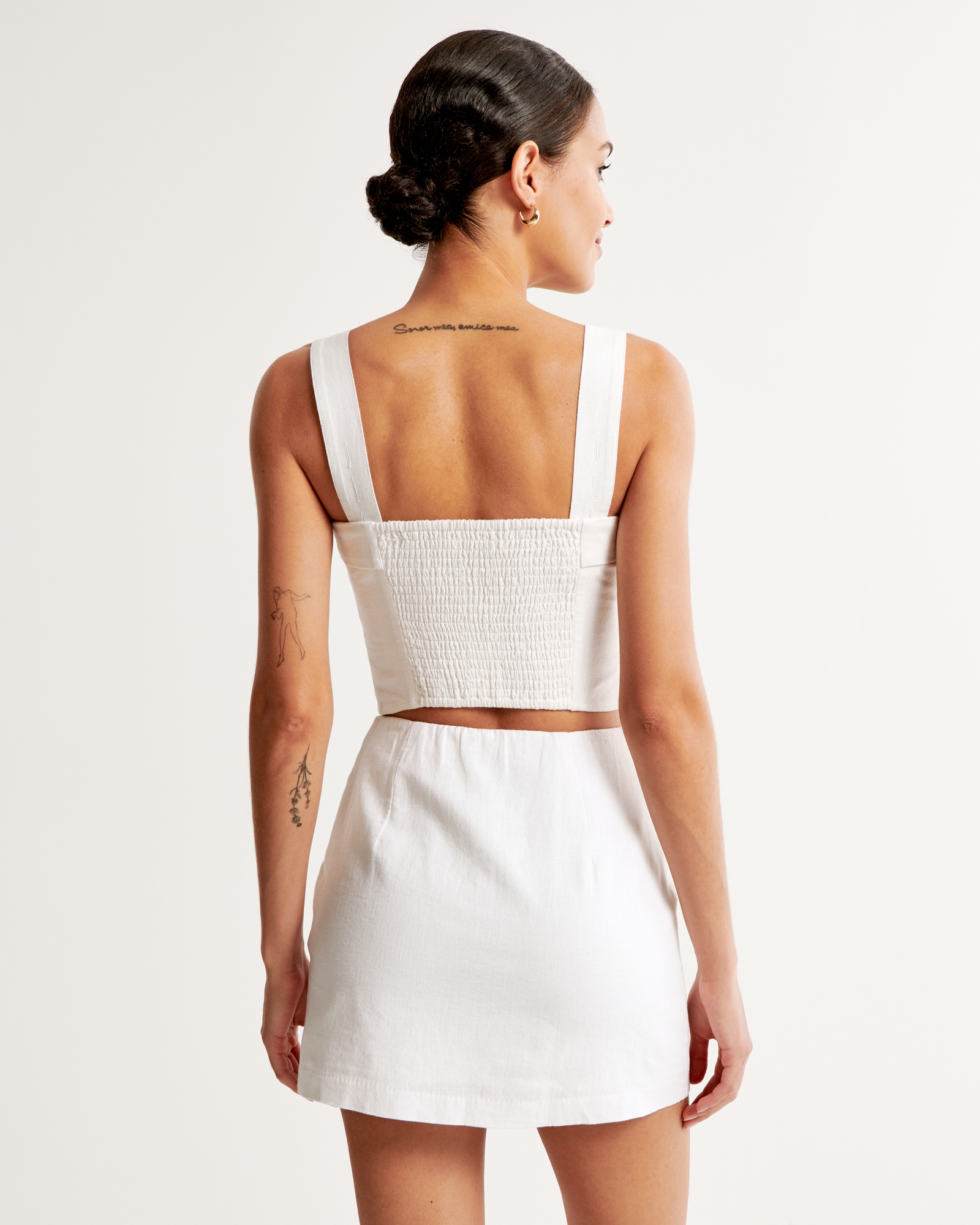Linen-Blend Mini Skort