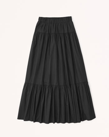Women's Poplin Tiered Maxi Skirt | Women's Clearance | Abercrombie.com