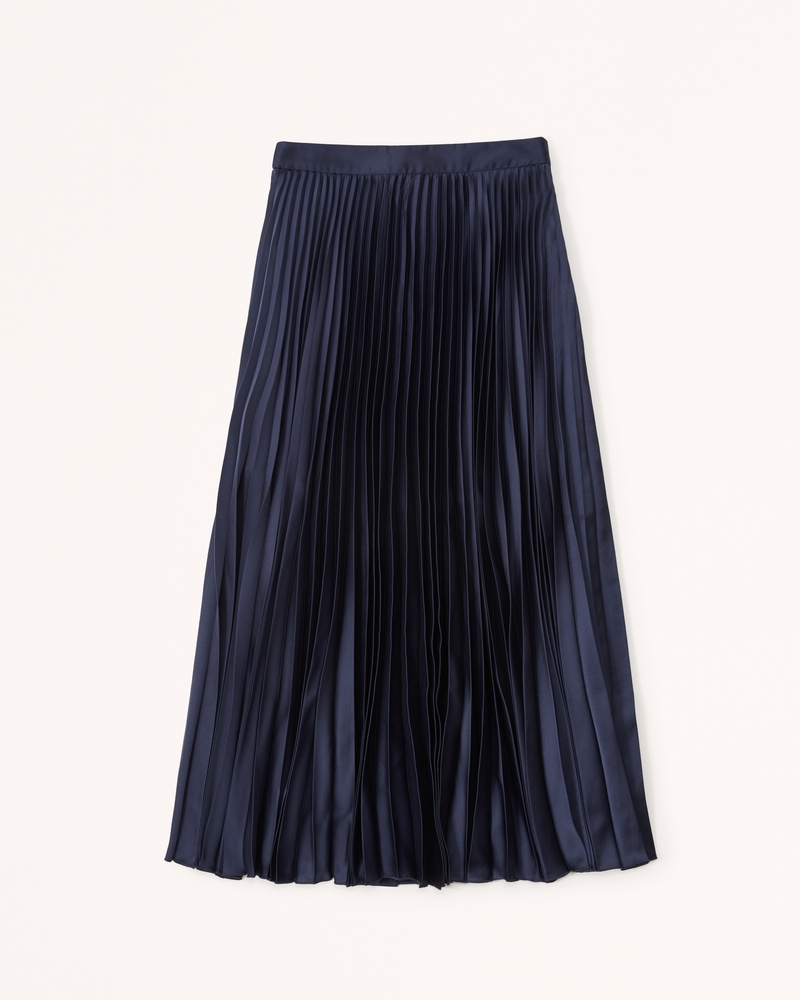 Women s Satin Pleated Midi Skirt Women s Clearance Abercrombie