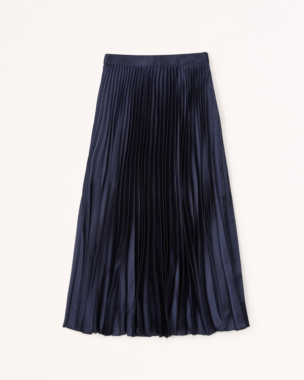 Women's Satin Pleated Midi Skirt | Women's Sale | Abercrombie.com