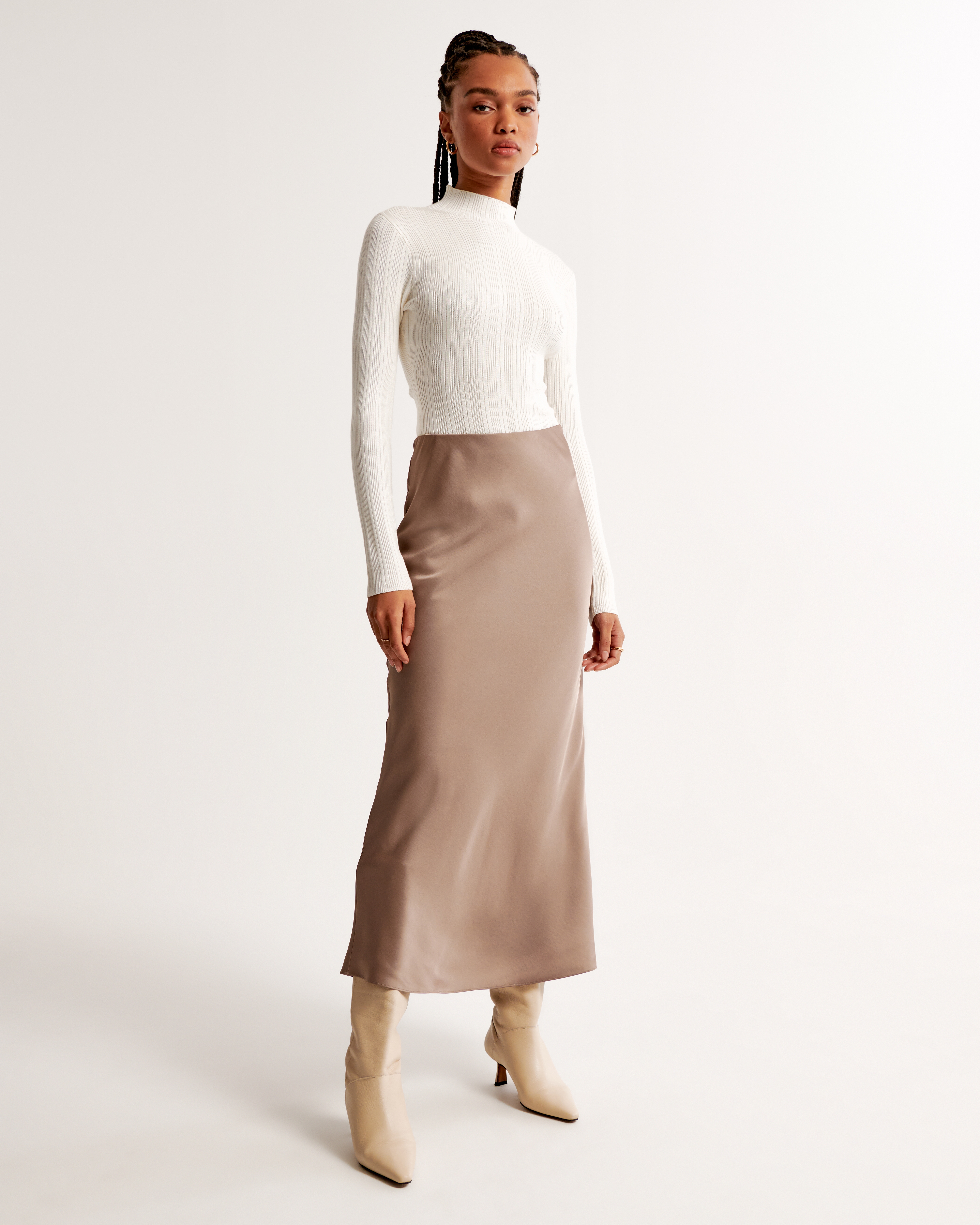 Satin midi skirt outlet abercrombie