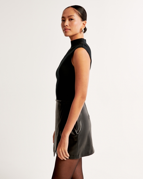 The A&F Scarlett Vegan Leather Wrap Mini Skort