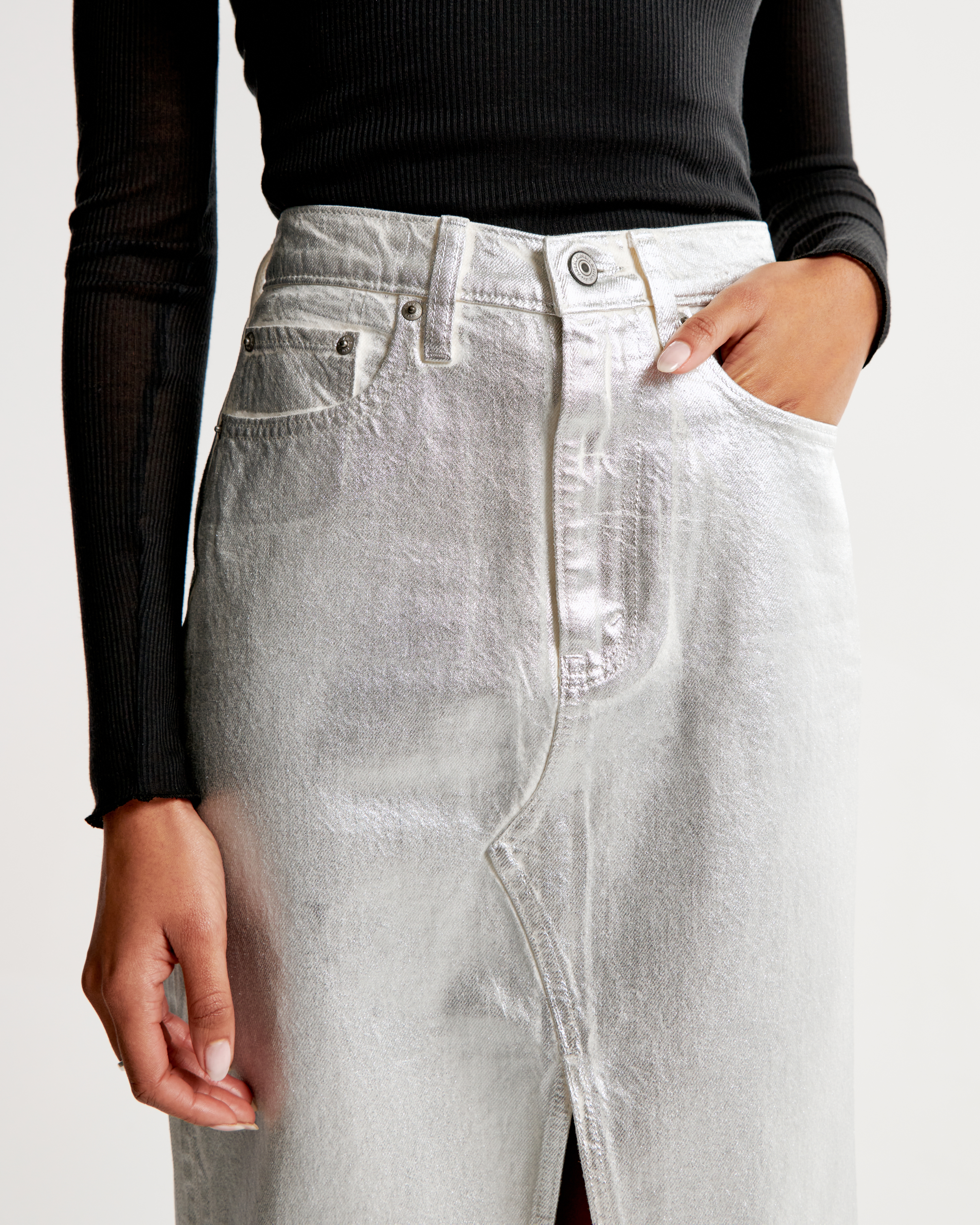 Denim midi skirt clearance abercrombie