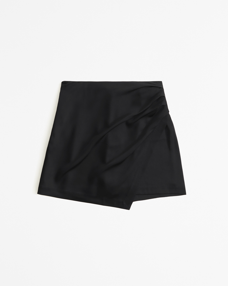 Women's Satin Draped Mini Skort | Women's Bottoms | Abercrombie.com