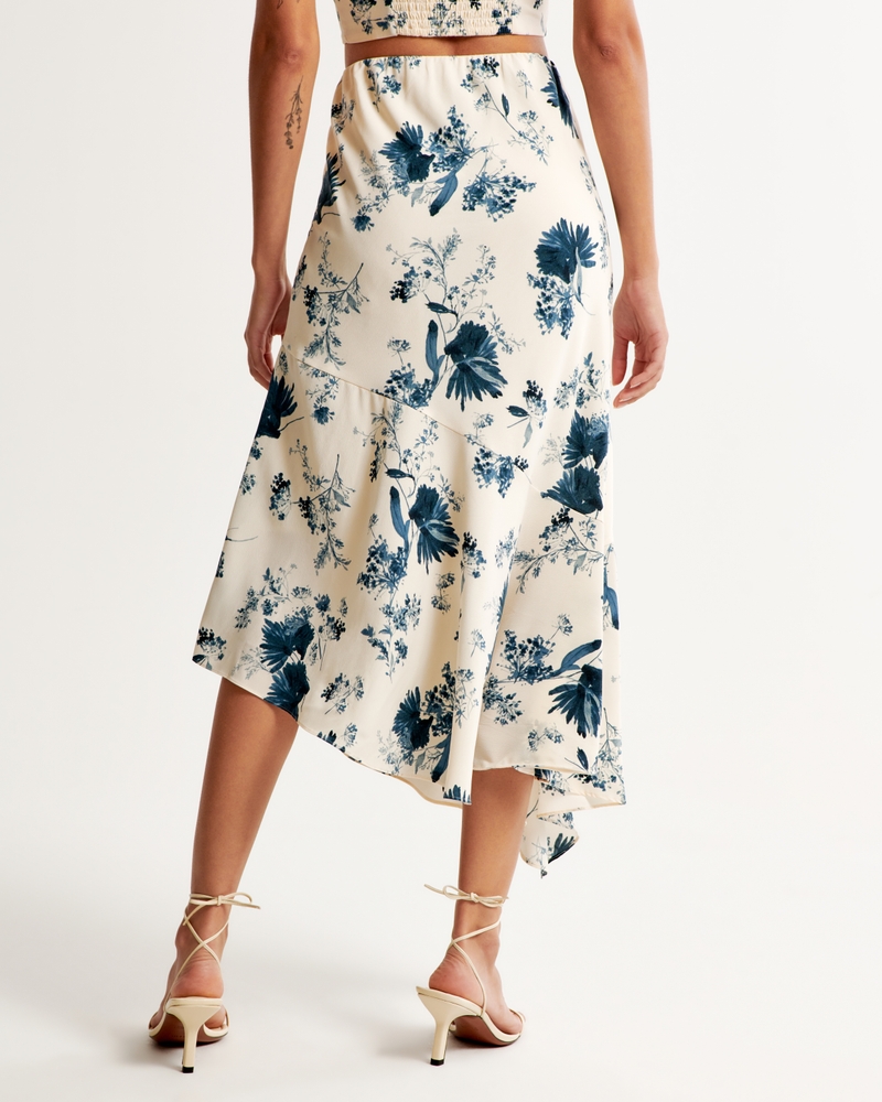 Asymmetrical Pleat Crepe Midi Skirt - Women - Ready-to-Wear