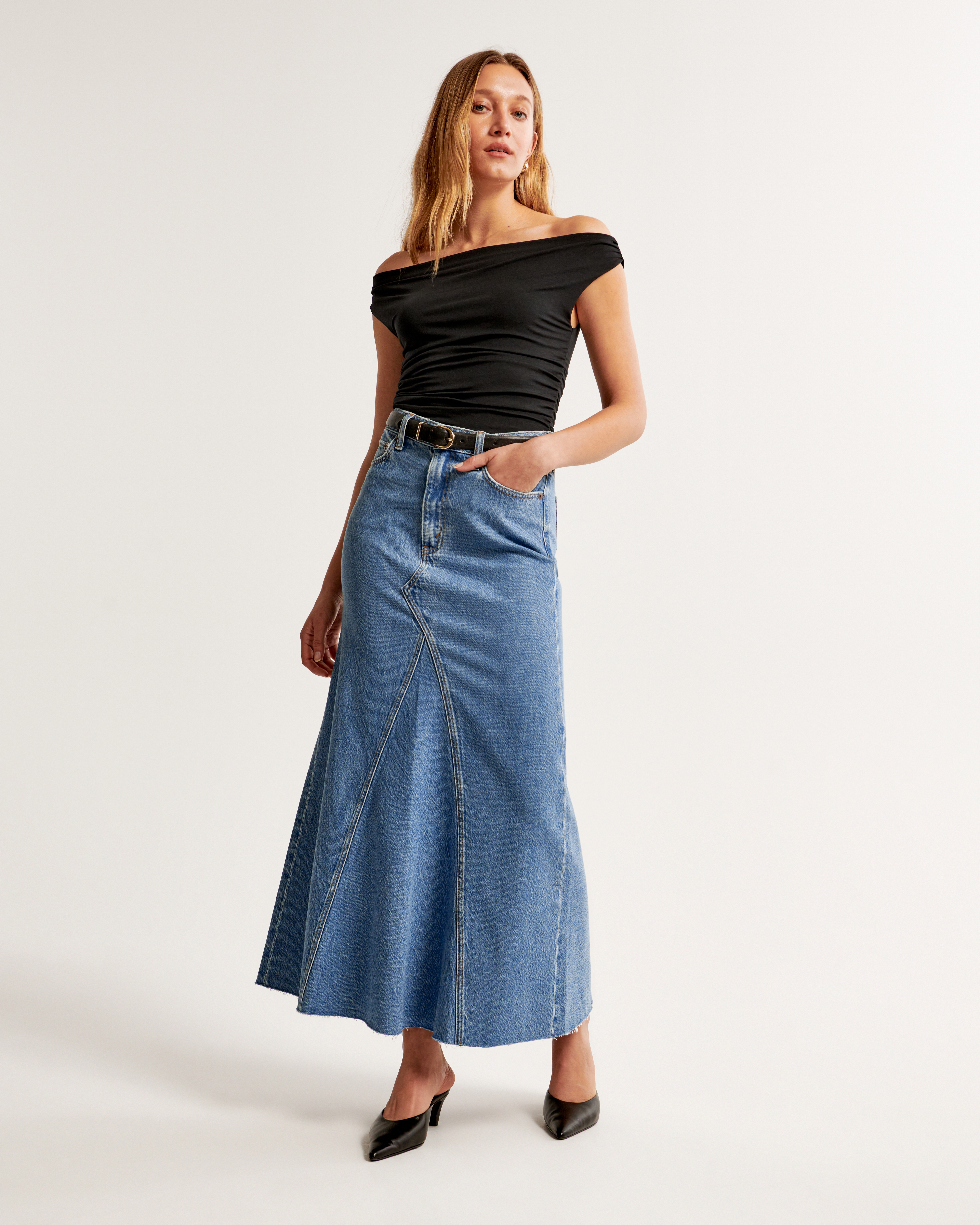 Women's Mermaid Denim Maxi Skirt | Women's Clearance | Abercrombie.com