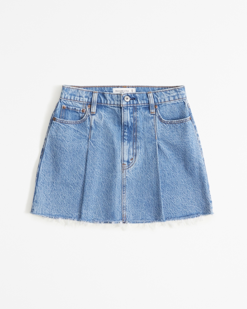 Women's Pleated Denim Mini Skirt | Women's Sale | Abercrombie.com