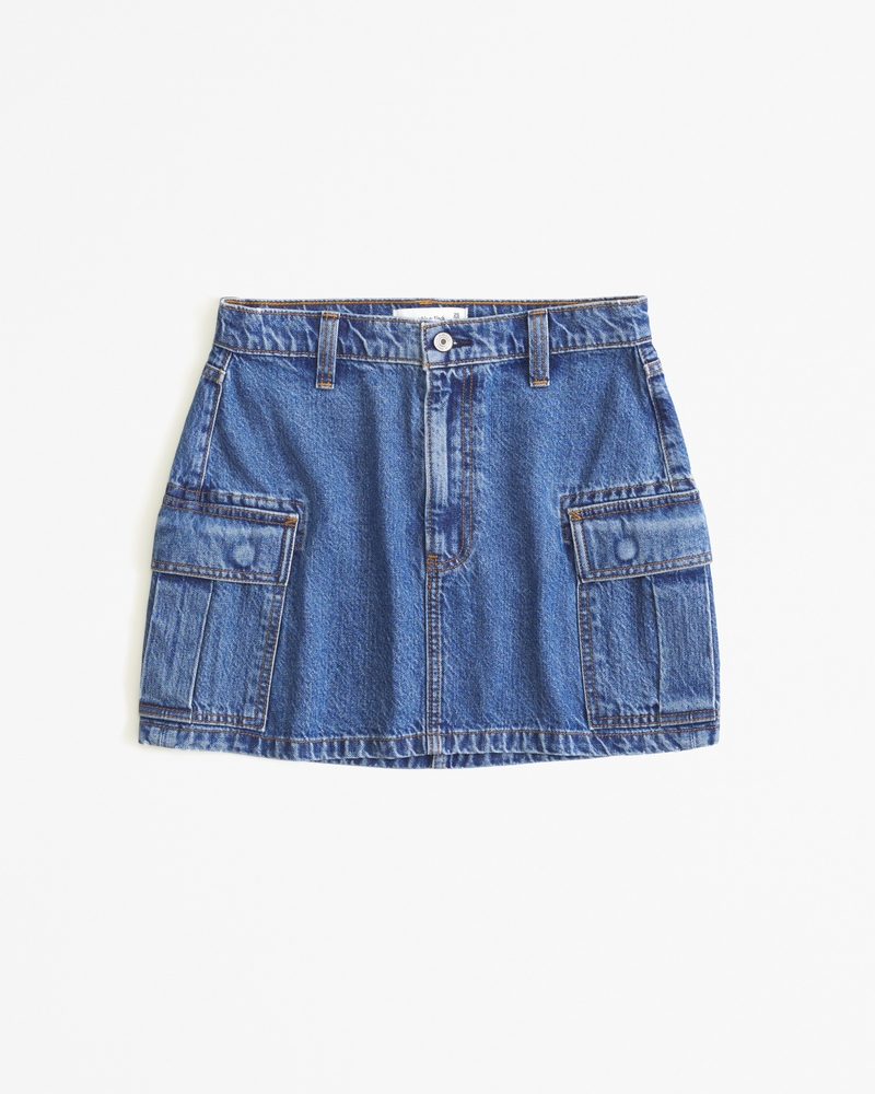 Cargo Pocket Denim Mini Skirt