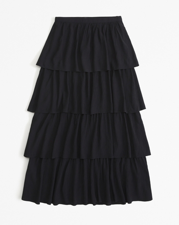 Crinkle tiered maxi skirt cheap