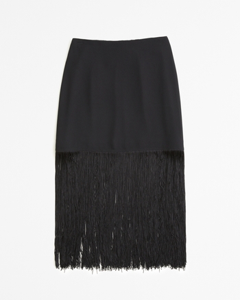 Express black fringe mini skirt cheap