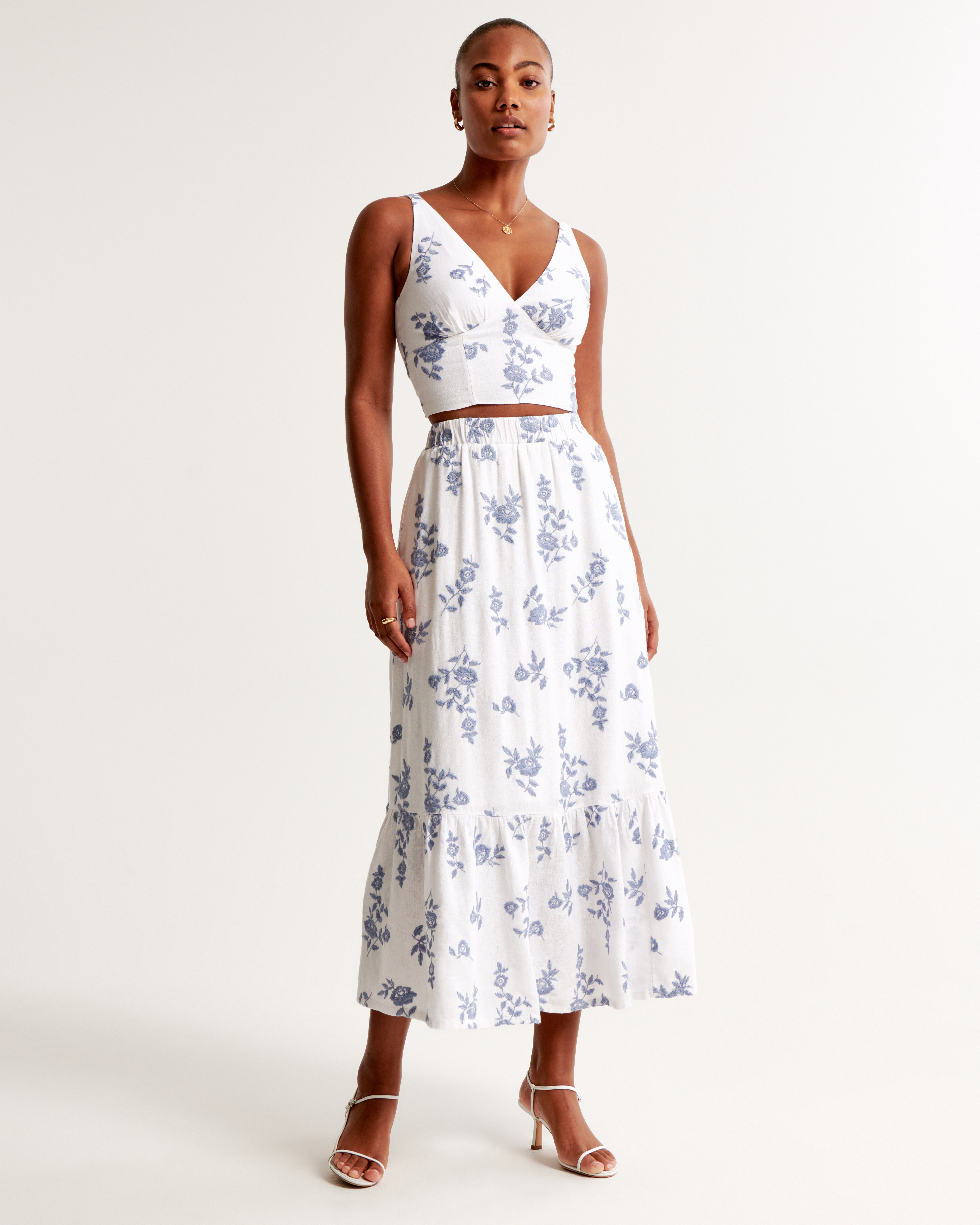 Embroidered skirt outlet maxi