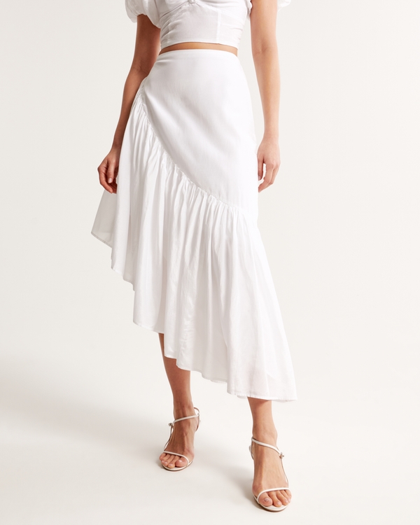 Asymmetrical Ruffle Maxi Skirt