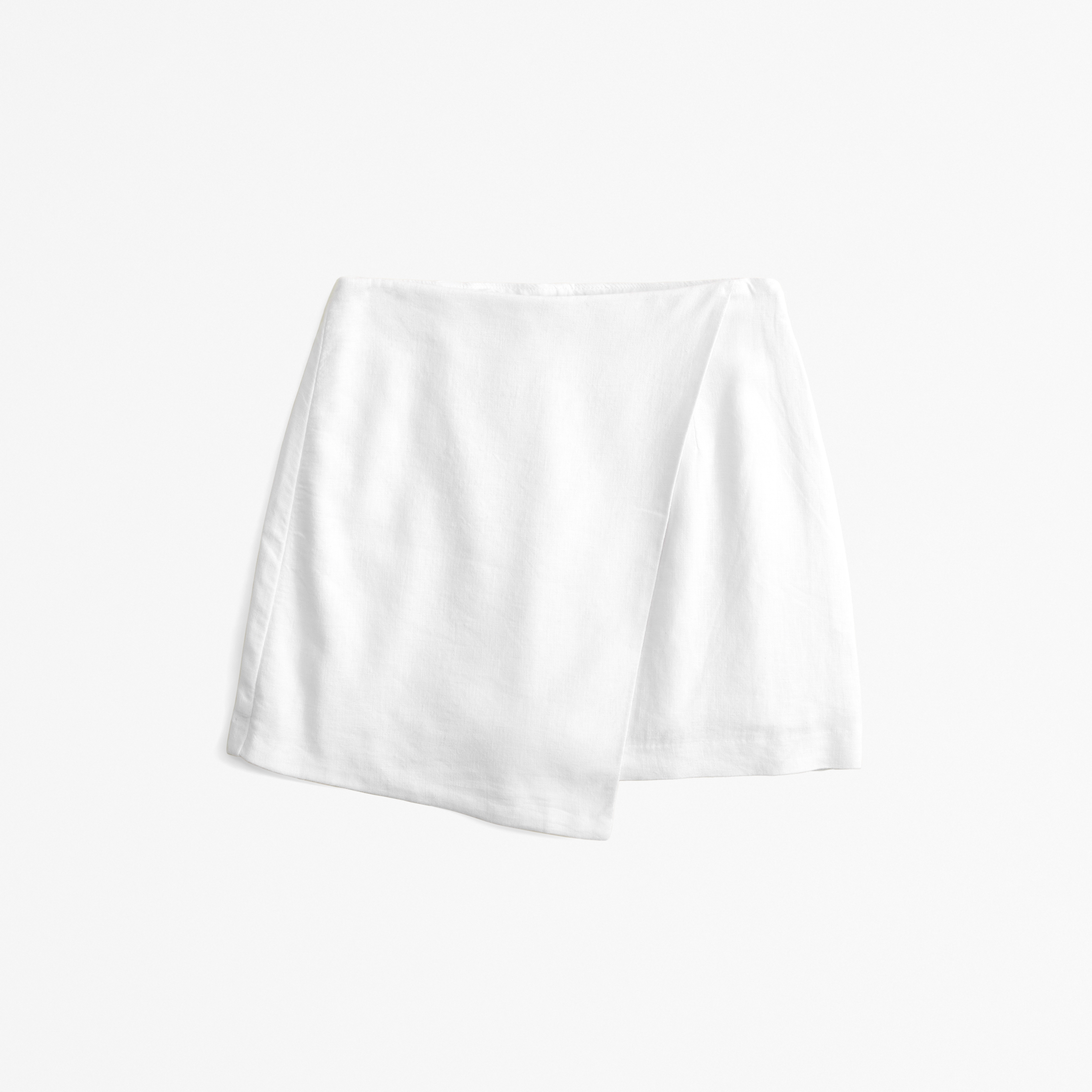 Abercrombie & Fitch The A&f Scarlett Linen-blend Wrap Mini Skort In White