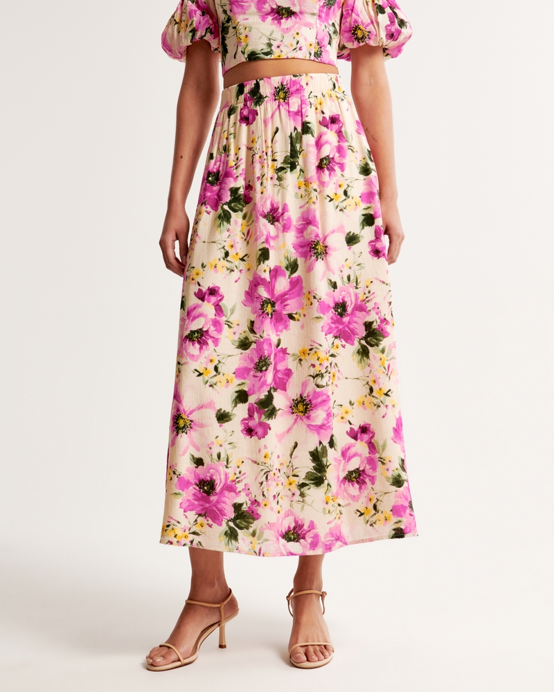 Crinkle Flowy Maxi Skirt