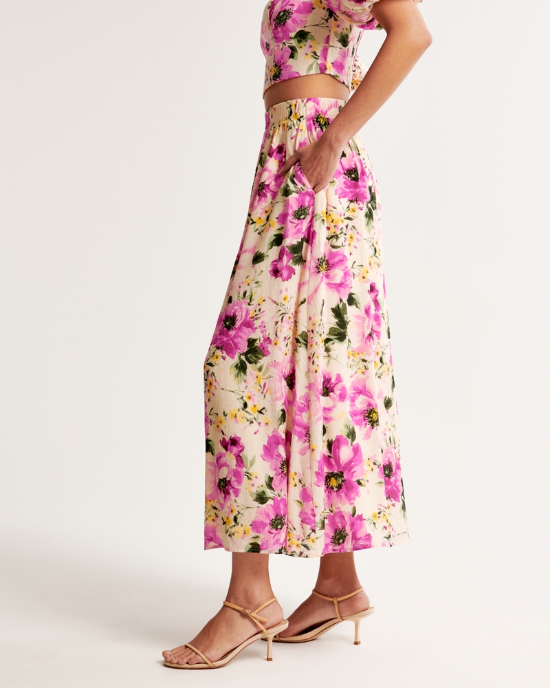 Crinkle Flowy Maxi Skirt