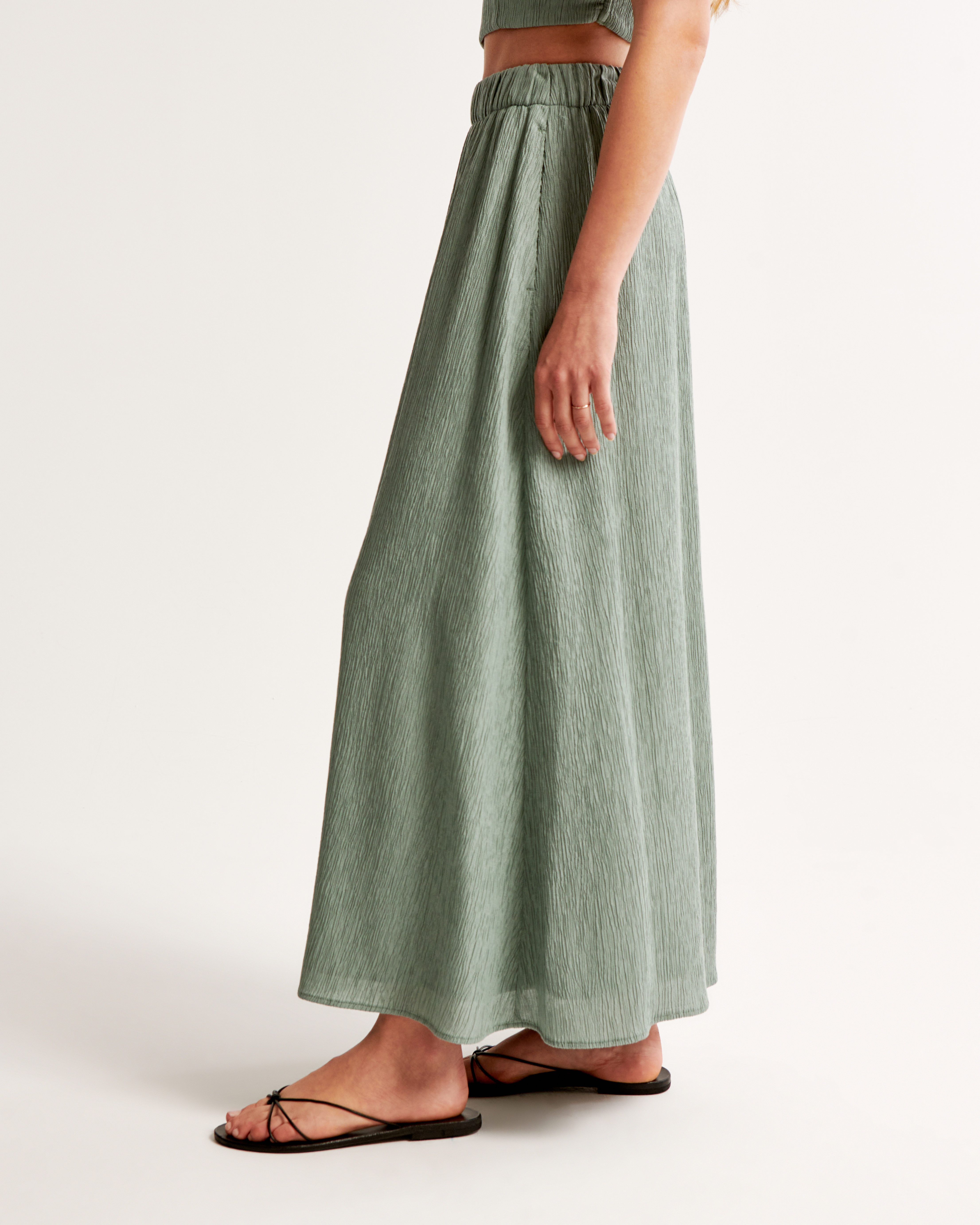 ★E.B.M★ Crinkle Long Skirt EMO6WSK040 Crinkle Maxi Skirt - Etsy