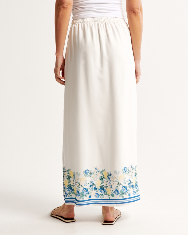 Faux Silk Maxi Skirt