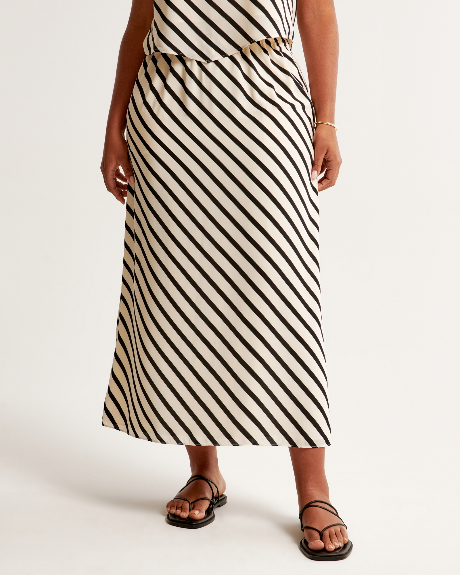 Faux Silk Maxi Skirt