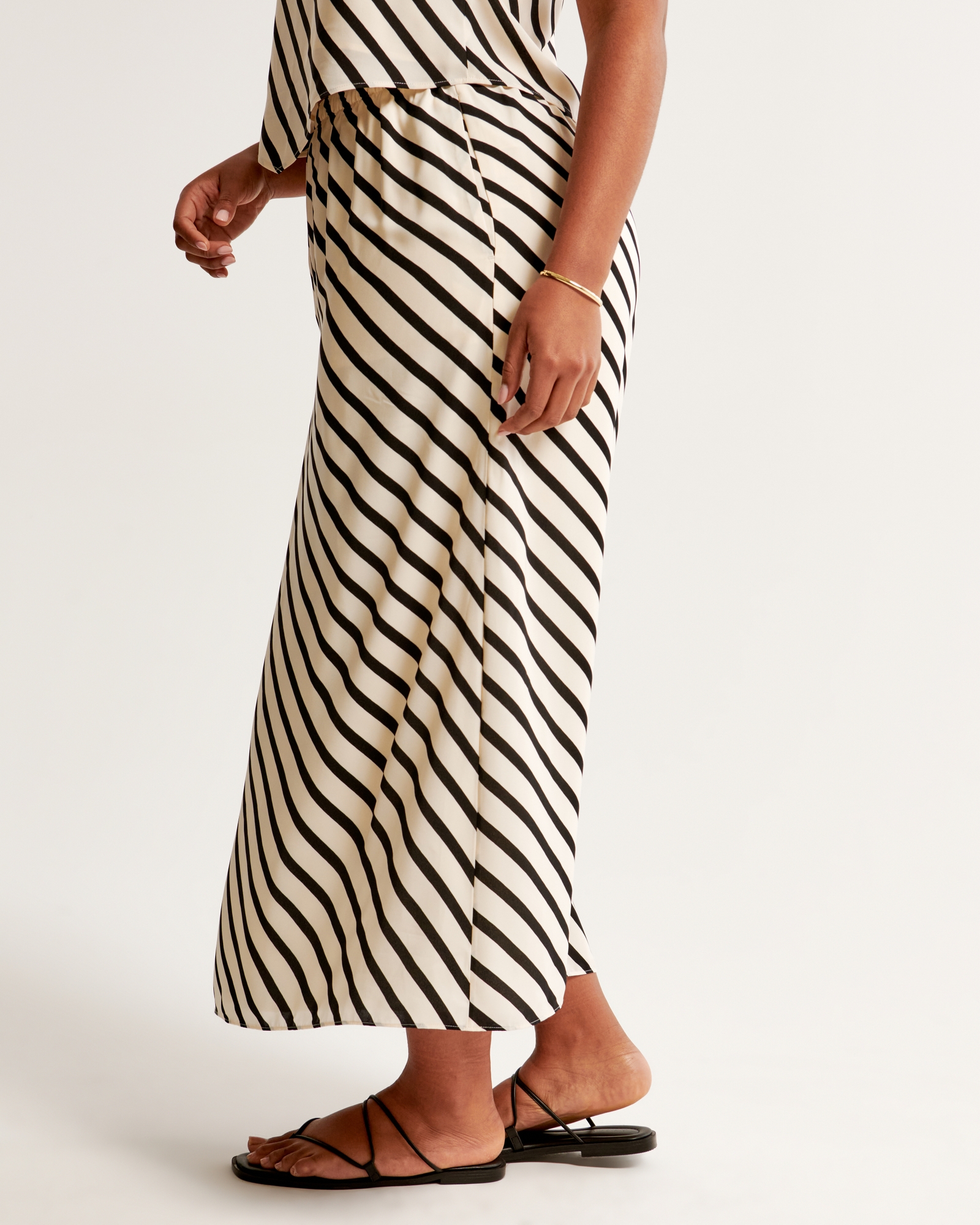 Faux Silk Maxi Skirt