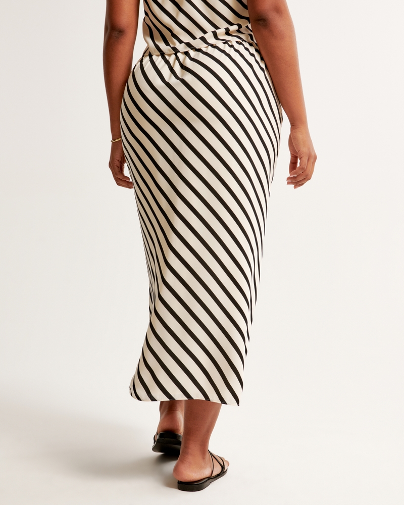 Faux Silk Maxi Skirt