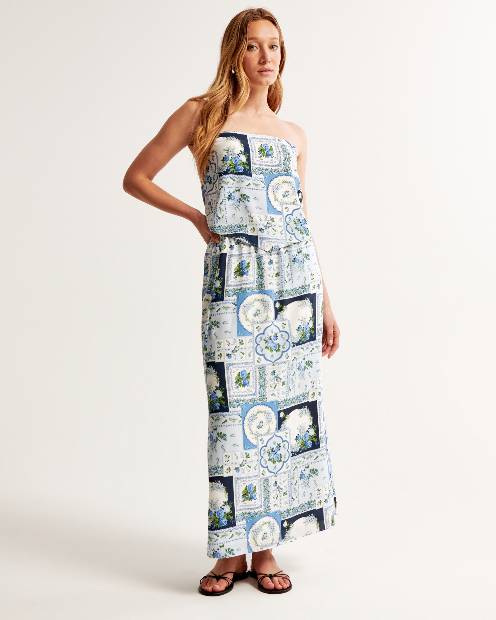 Faux Silk Maxi Skirt