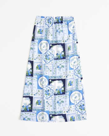 Faux Silk Maxi Skirt