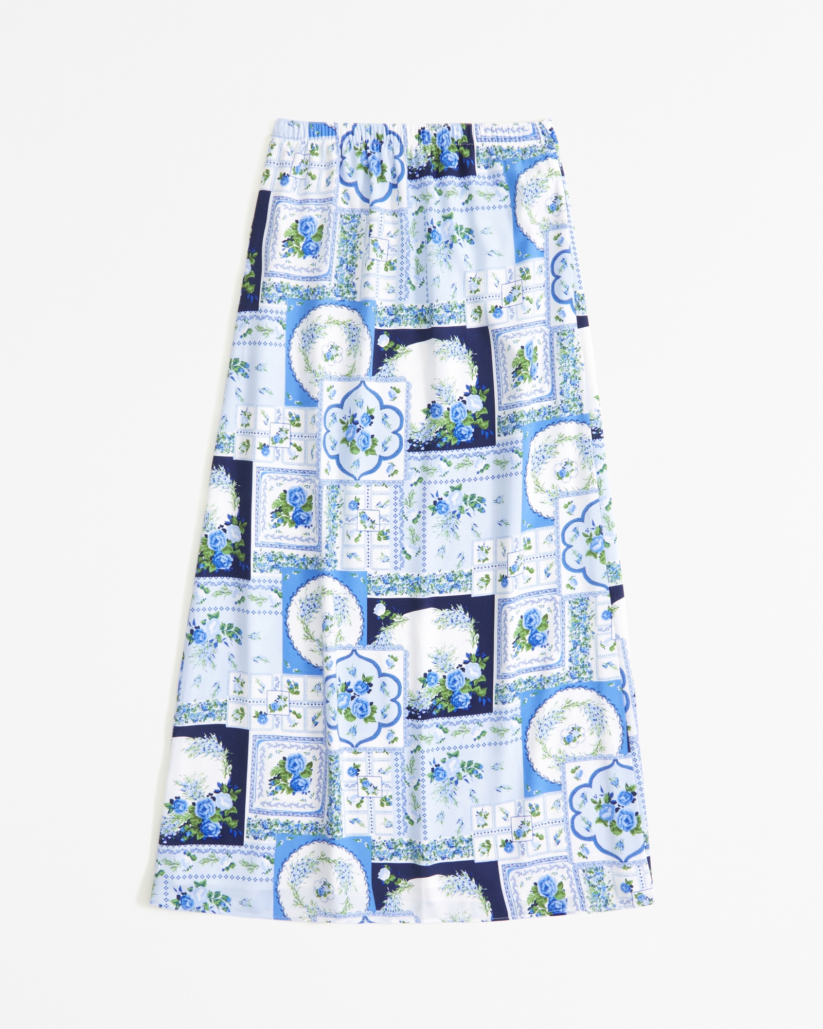 Faux Silk Maxi Skirt