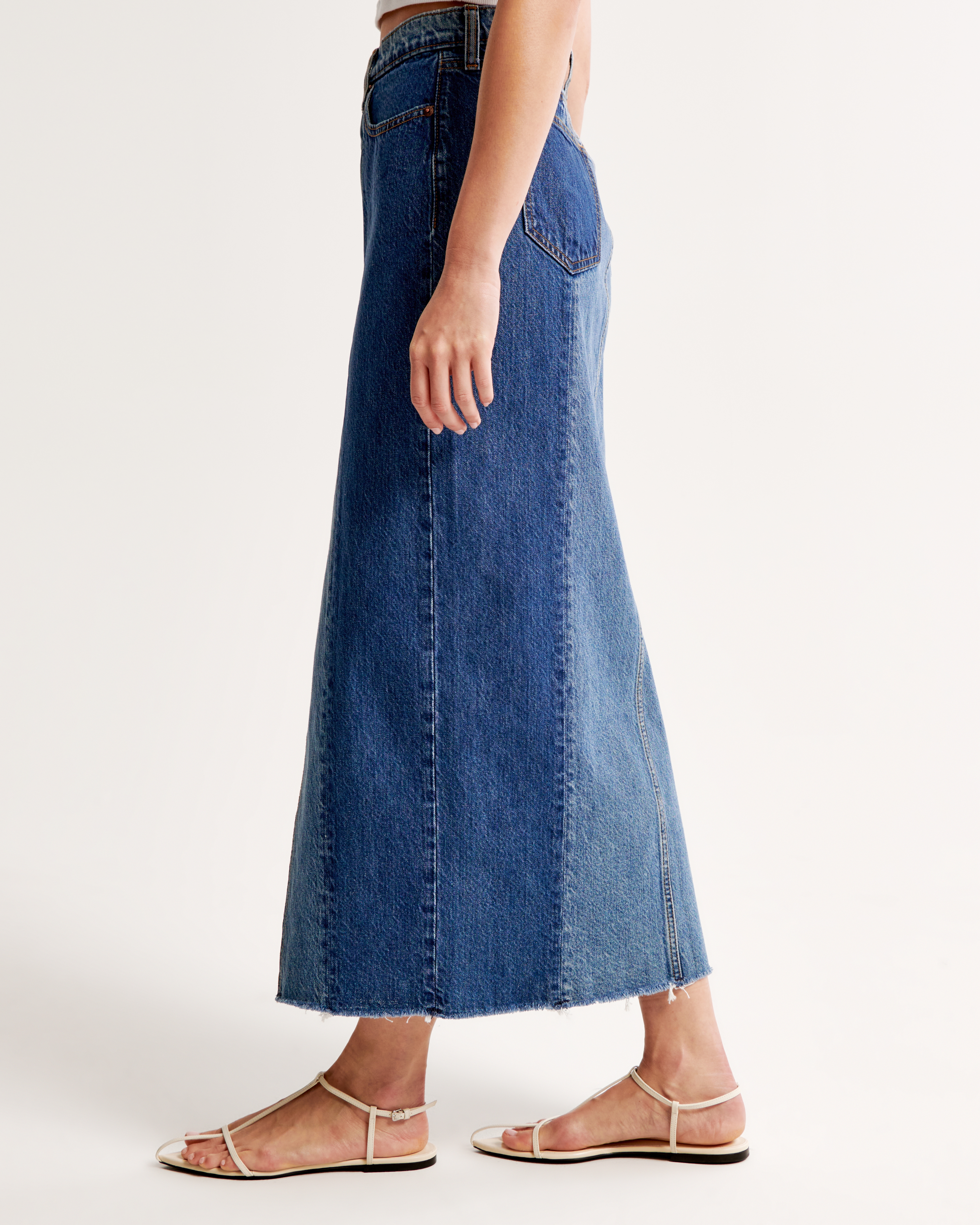 Women's Two-Tone Denim Maxi Skirt | Women's Bottoms | Abercrombie.com