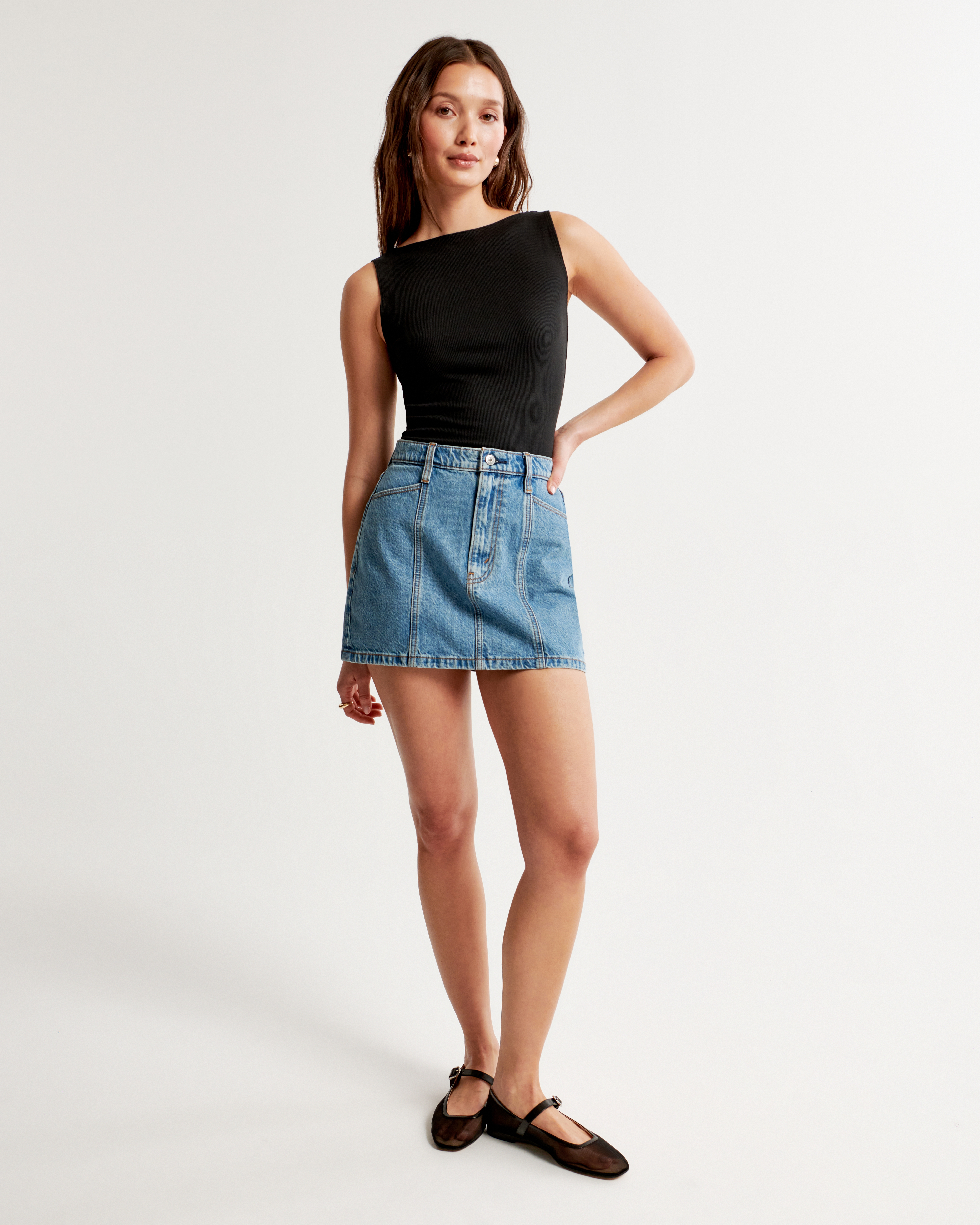 Denim mini retailer Skirt