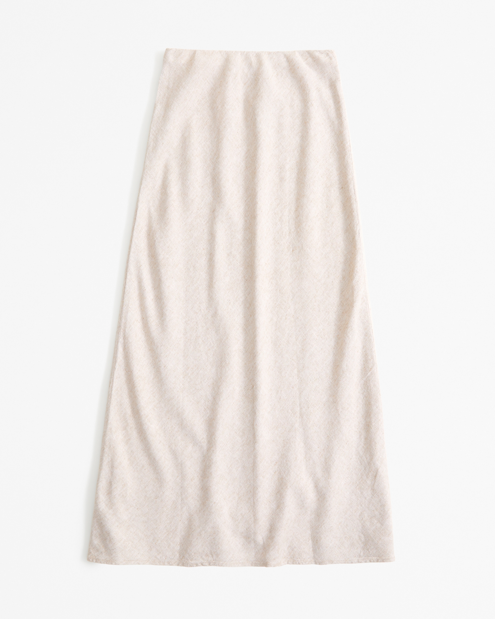 Linen-Blend Column Maxi Skirt