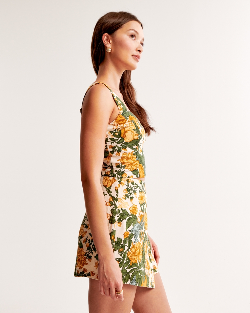 The A&F Scarlett Linen-Blend Wrap Mini Skort