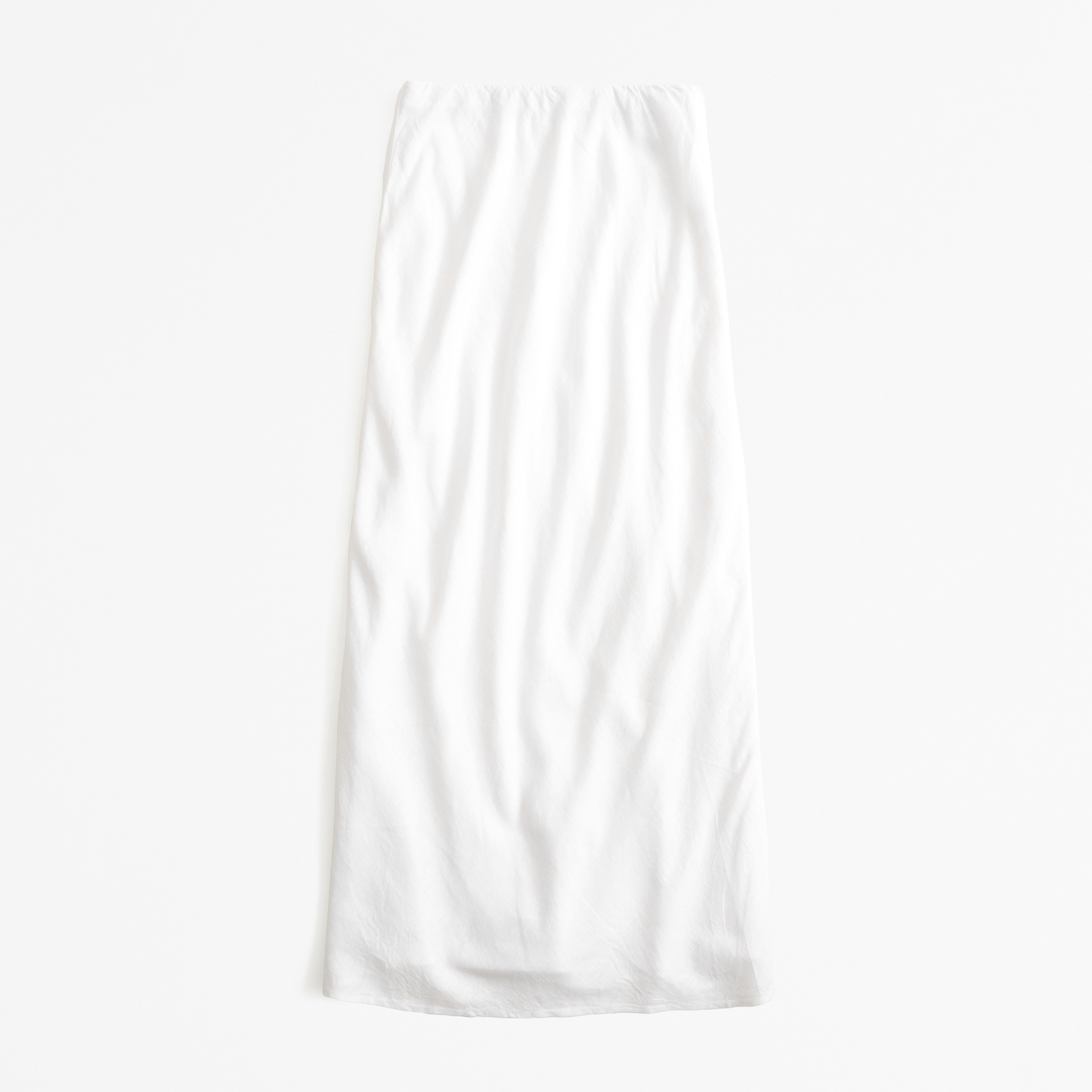 Linen-Blend Column Maxi Skirt
