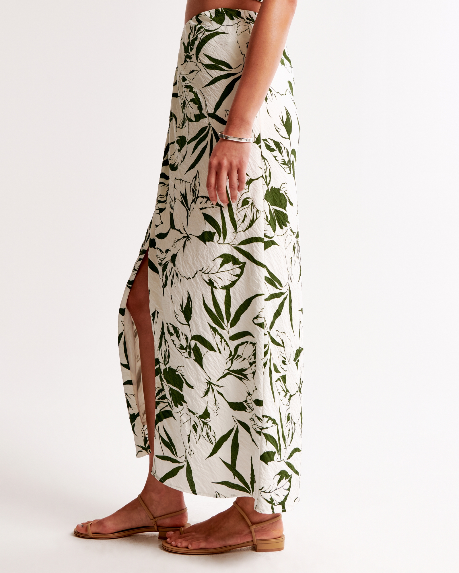 Mid Rise Sarong Maxi Skirt