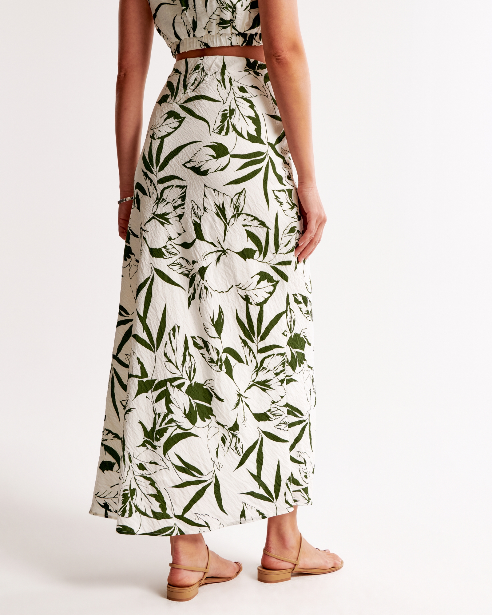 Mid Rise Sarong Maxi Skirt