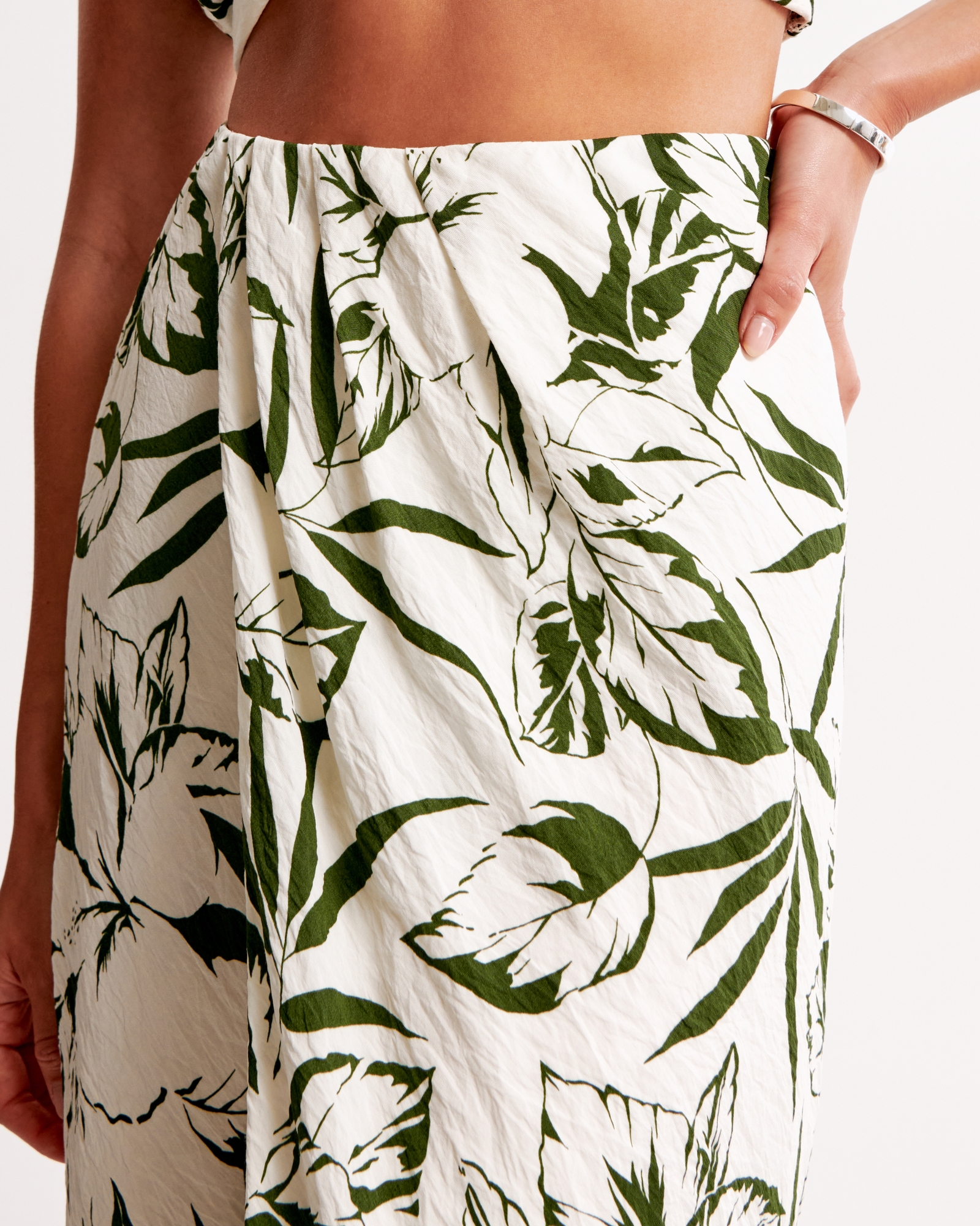 Mid Rise Sarong Maxi Skirt