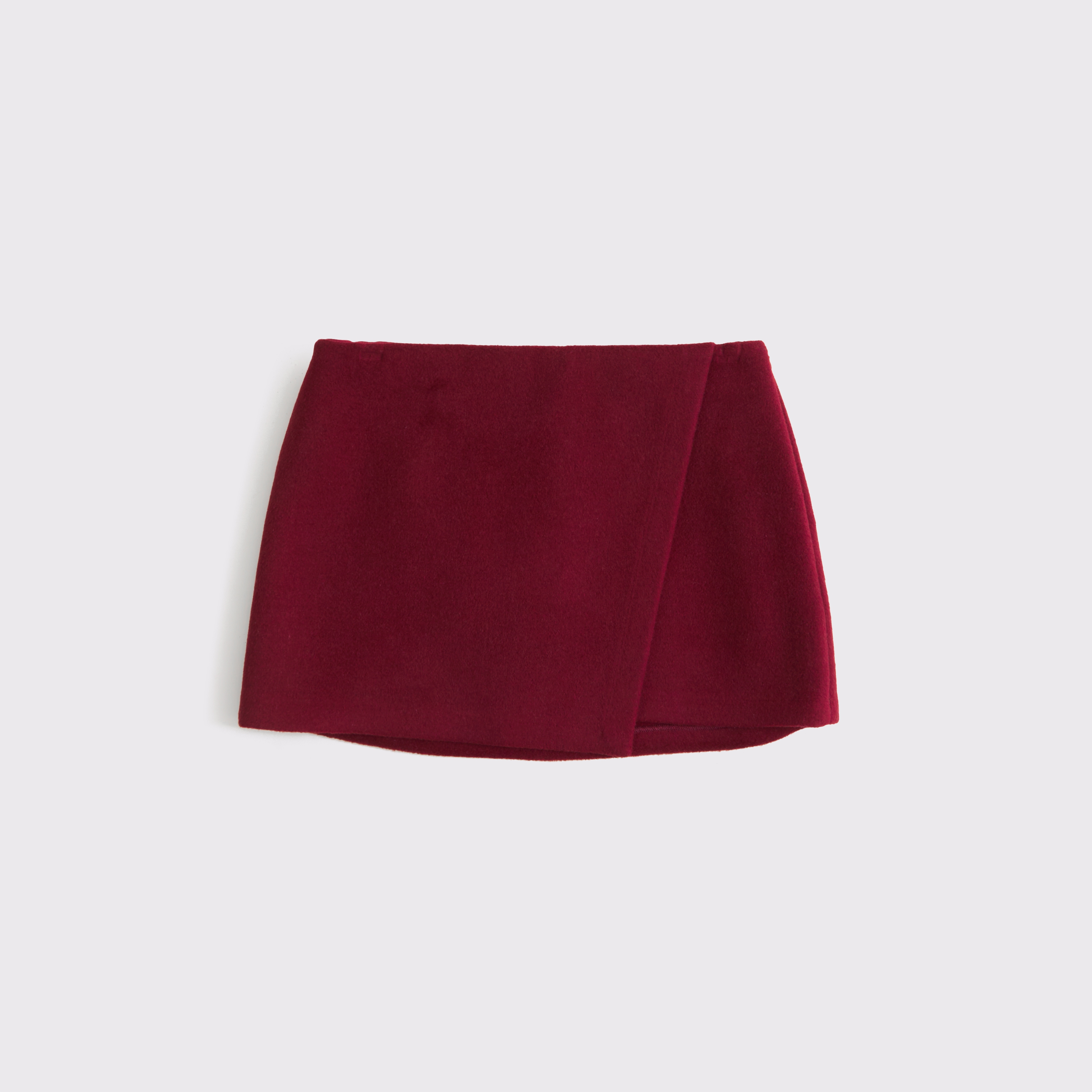 Женская юбка-шорты Abercrombie & Fitch Mid Rise Wrap Skort, цвет: Насыщенный рубиновый — фото 1