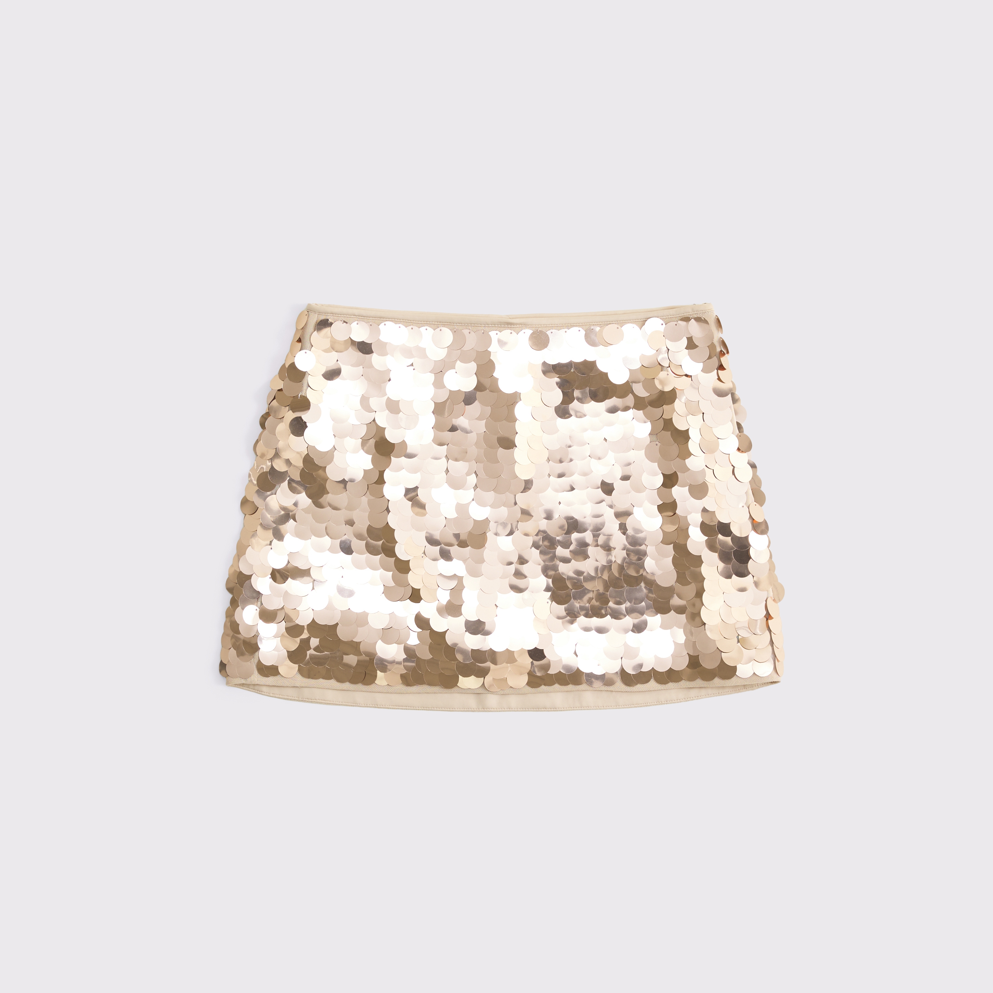 Женская юбка-шорты Abercrombie & Fitch Mid Rise Sequin Skort, цвет: Золотой — фото 1