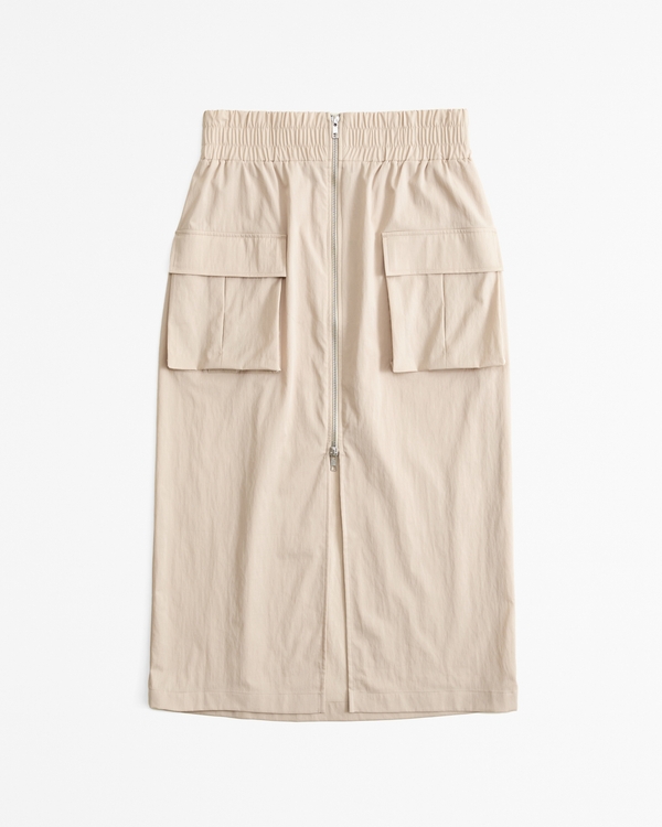 Cargo Maxi Skirt, Light Brown view 1