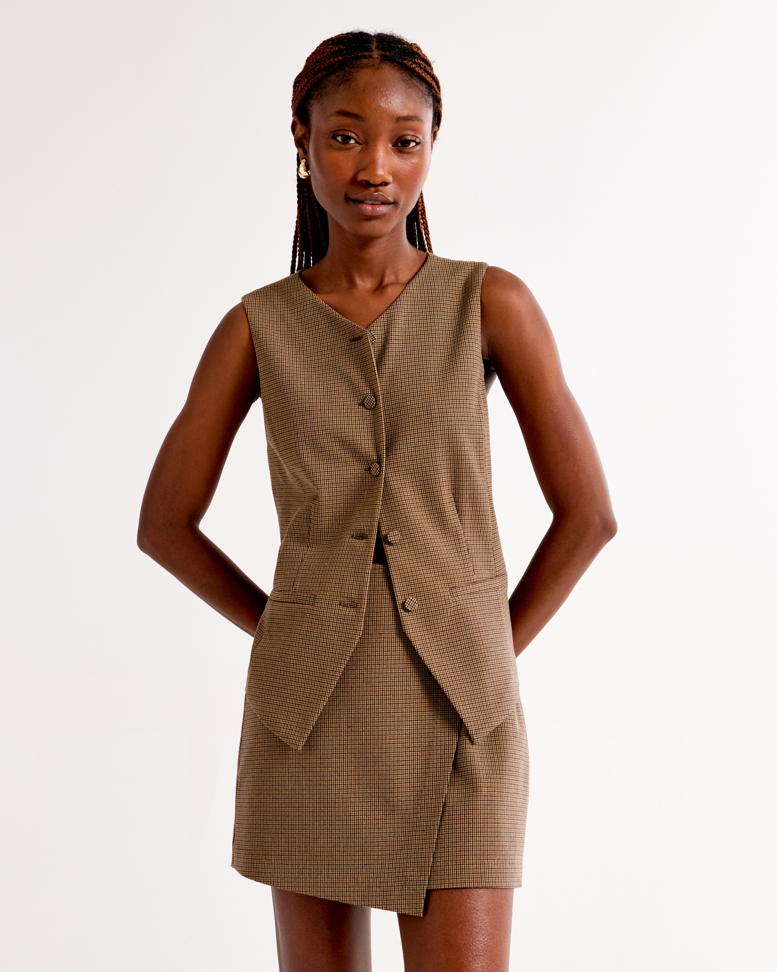 High Rise Tailored Wrap Mini Skort