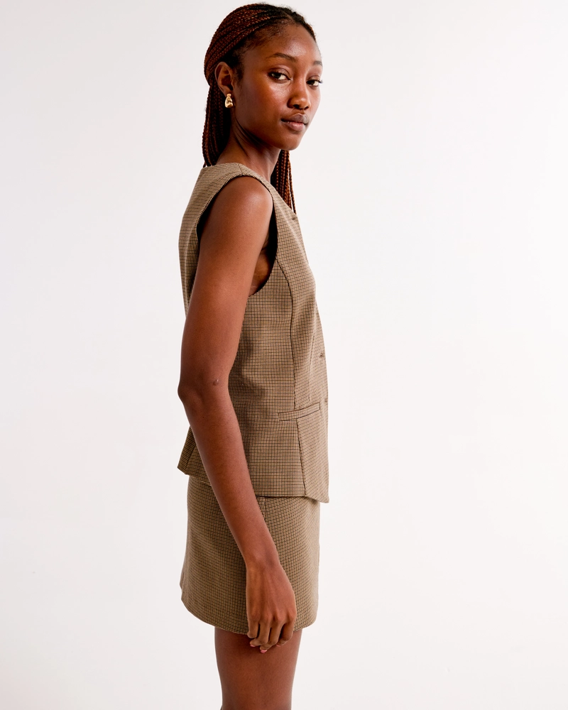 High Rise Tailored Wrap Mini Skort
