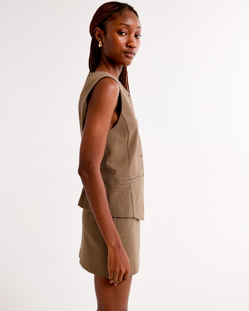 High Rise Tailored Wrap Mini Skort