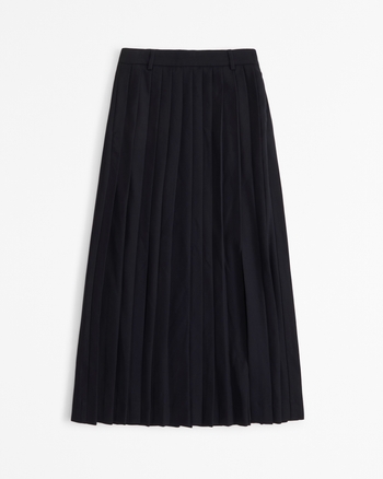 Pleated Detail Mid-Waist Maxi Skirt