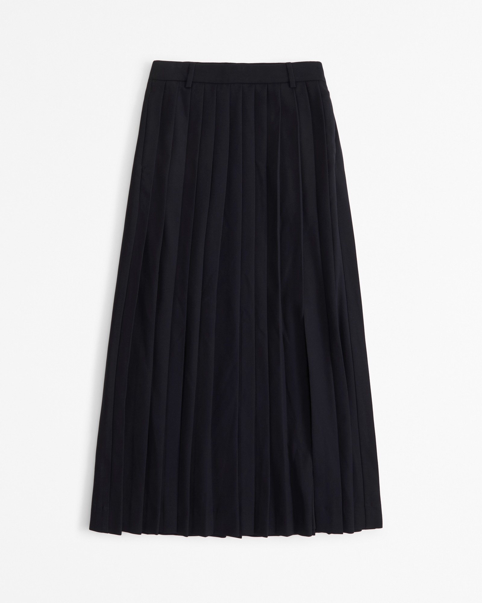Mid Rise Pleated Maxi Skirt