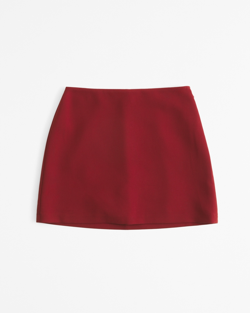 Red skirt mini skirt wool skirt winter skirt 1098